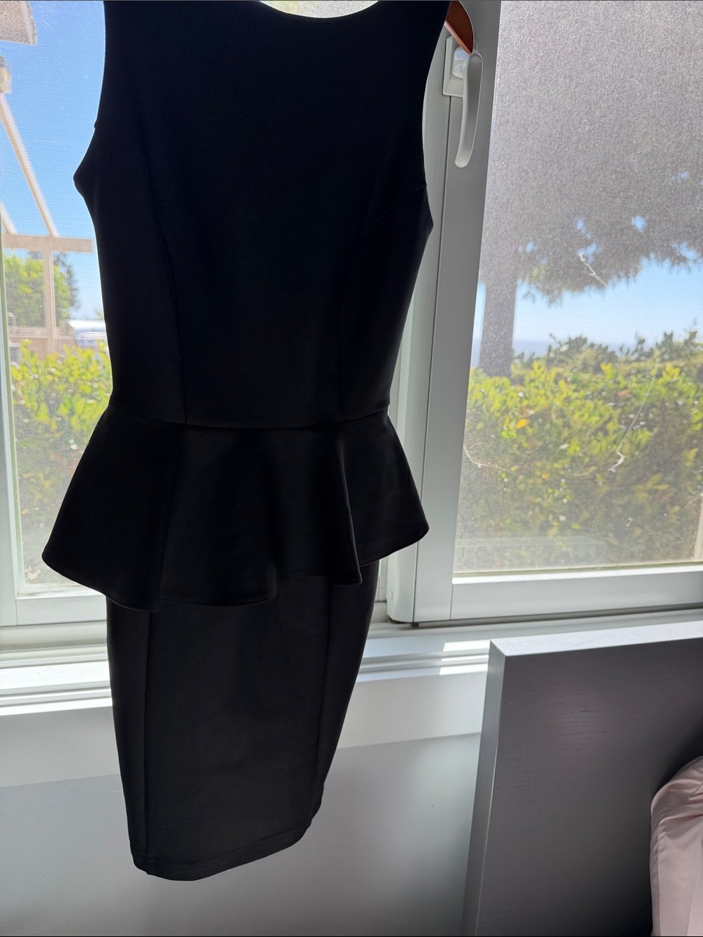 Topshop Black Peplum Sheath Mini Dress